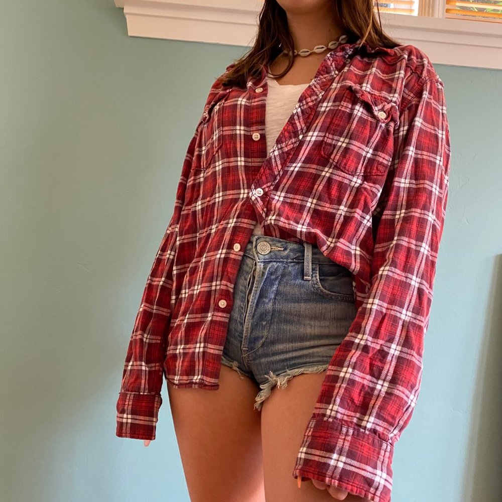 H&M L.O.G.G. Red and White Flannel